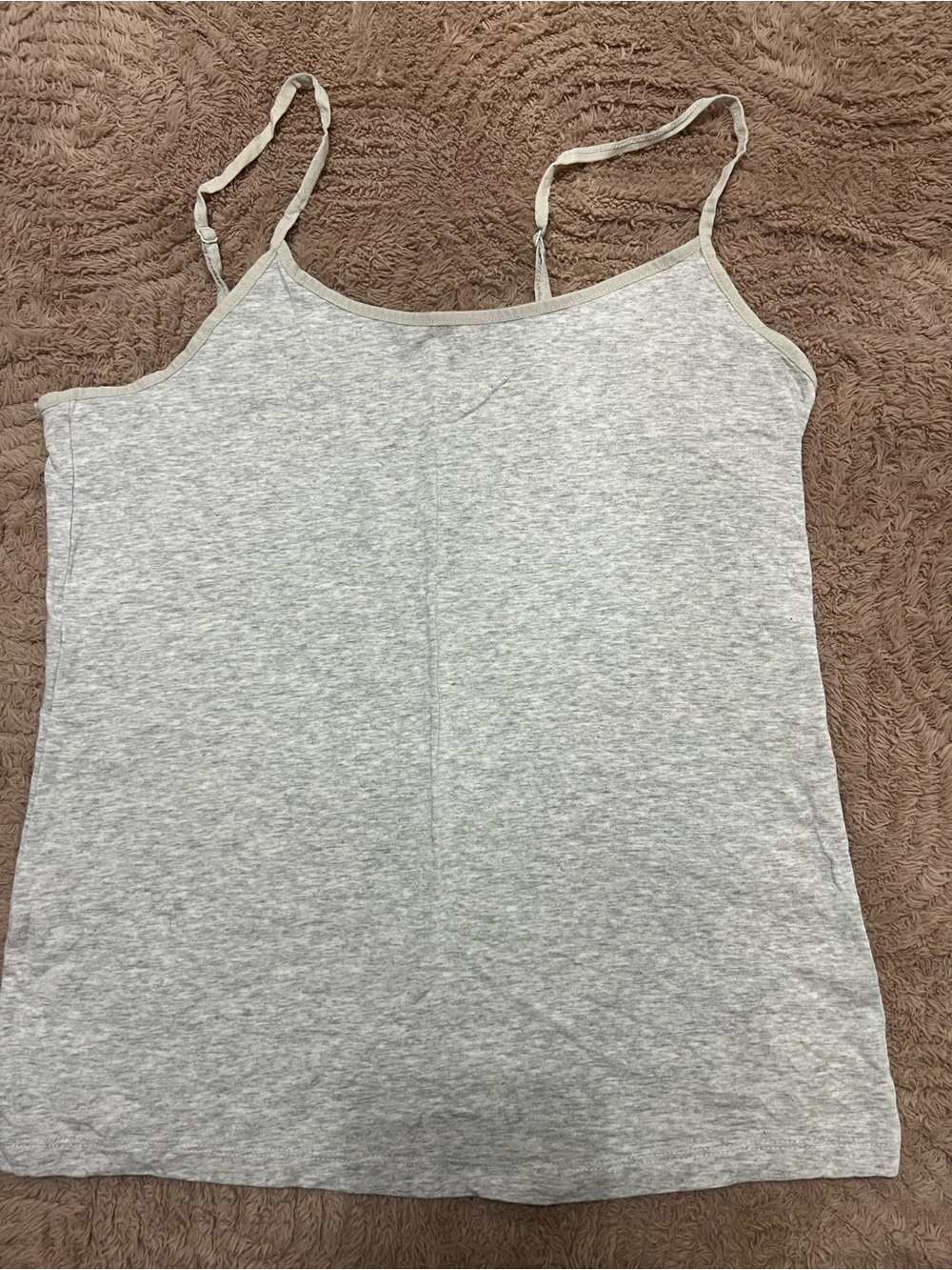 Time and Tru Light Heather Gray Adjustable Strap Camisole